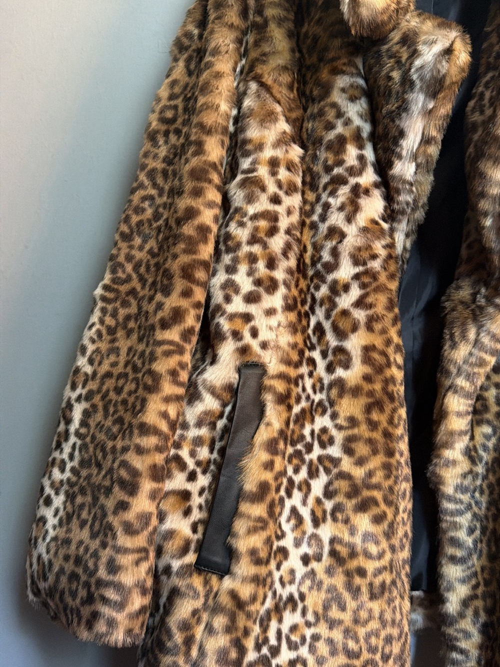 NWT Via Spiga Leopard Print Faux Fur Coat 1X Oversized Luxe Statement Jacket